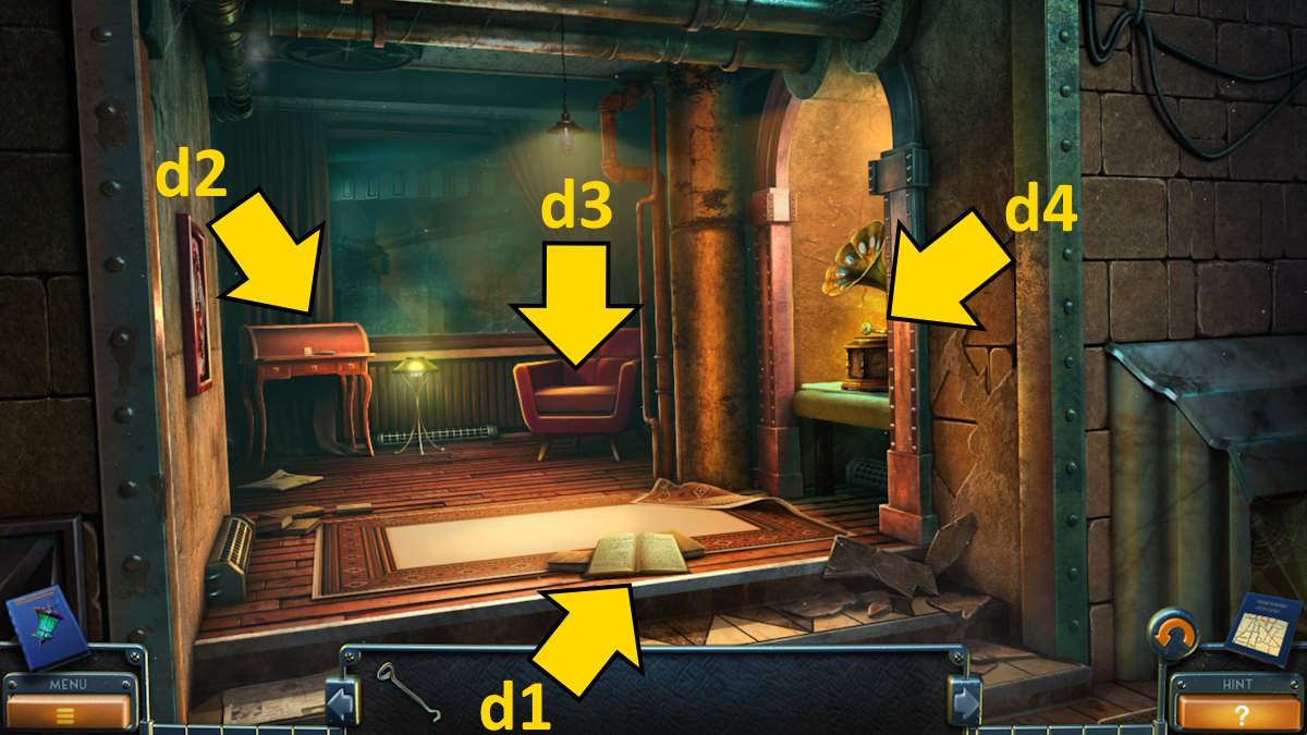 Exploring the recreation room in the New York Mysteries 3: The Lantern of Souls Bonus Chapter