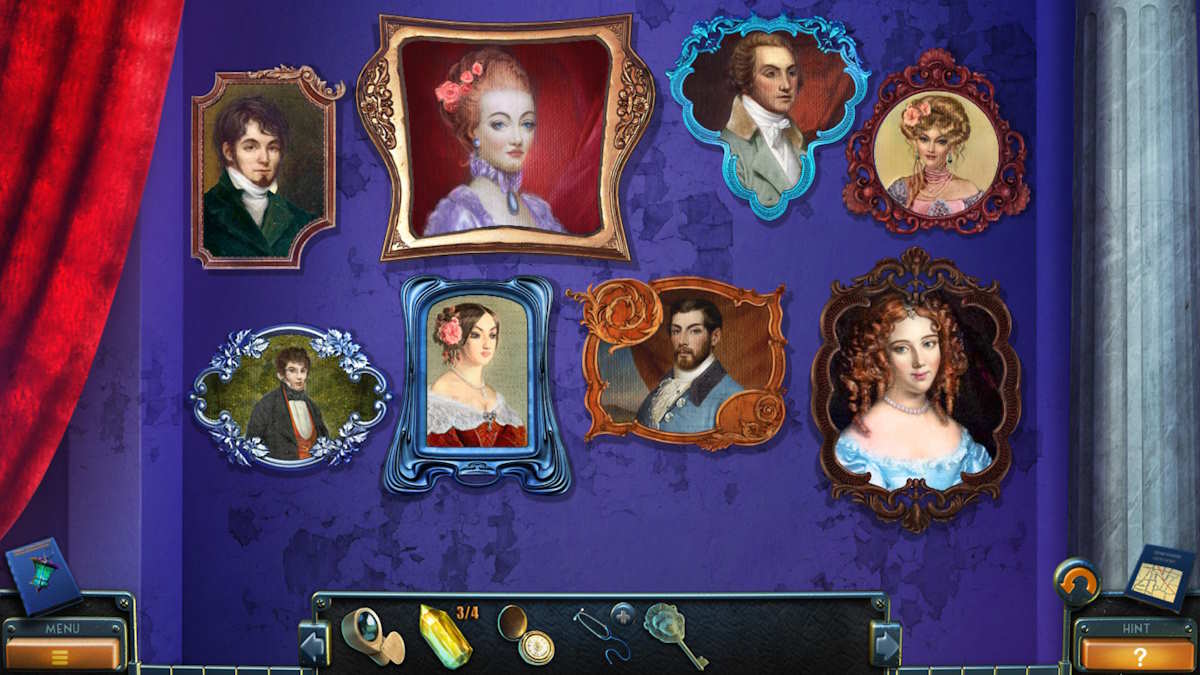 All the portraits in the correct frames in New York Mysteries 3: The Lantern of Souls