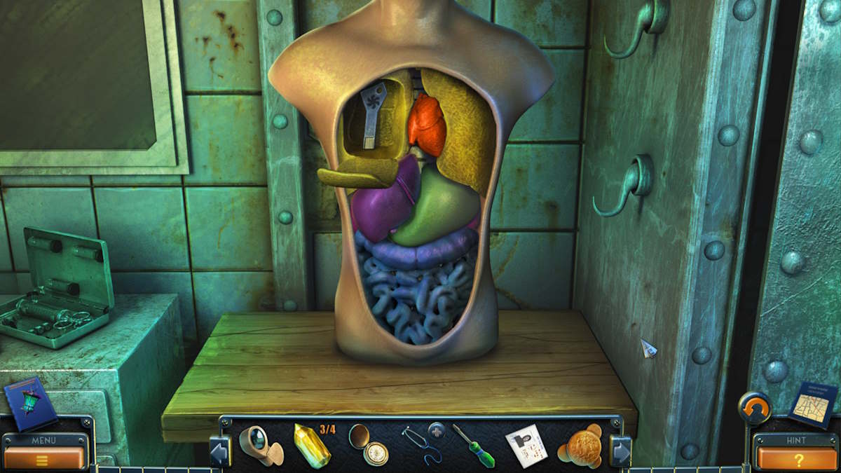 Completing the medical dummy puzzle in New York Mysteries 3: The Lantern of Souls