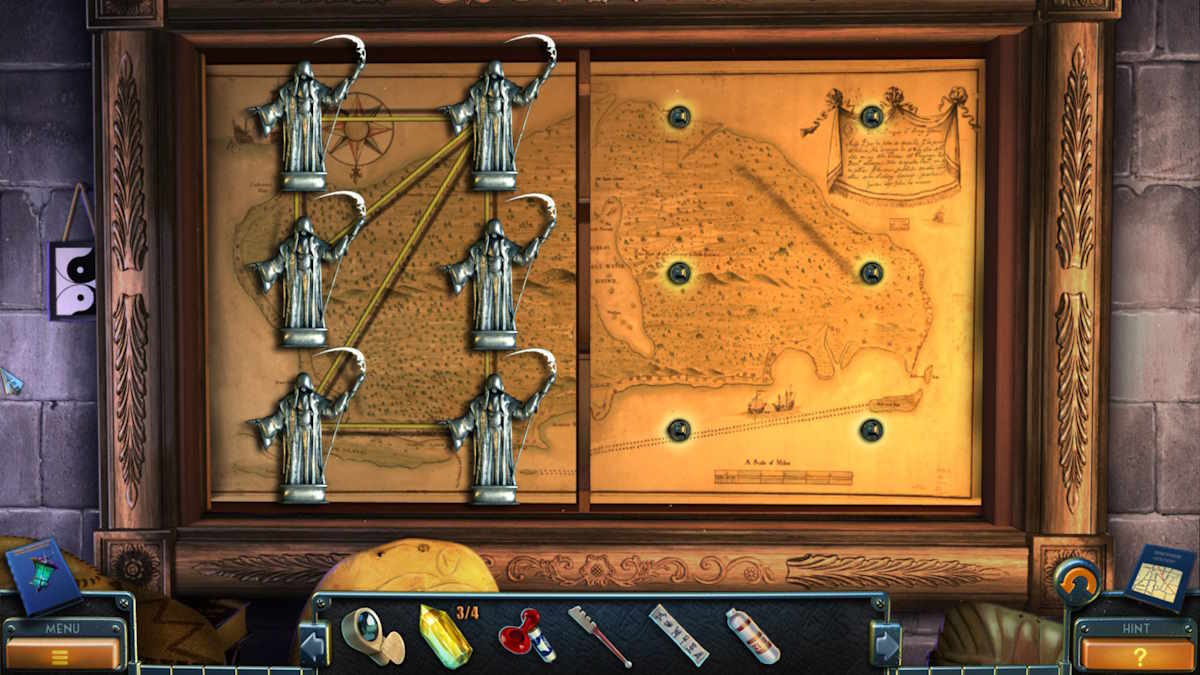 The completed reaper figurine puzzle in New York Mysteries 3: The Lantern of Souls