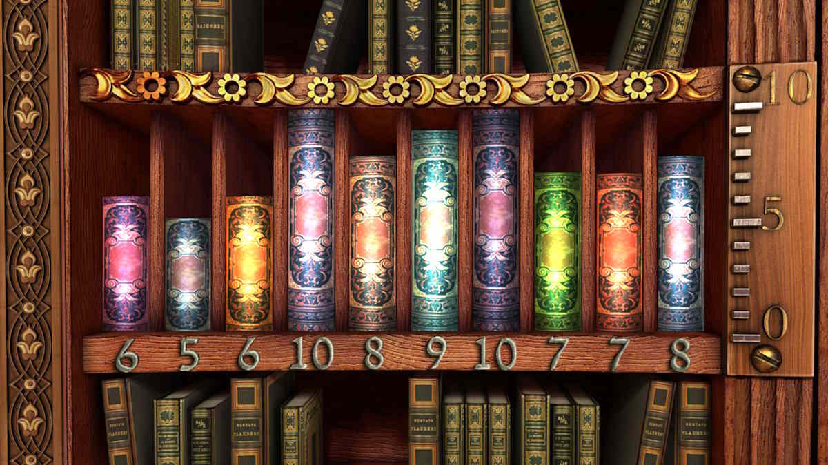 Solving the bookcase heights puzzle in New York Mysteries 3: The Lantern of Souls