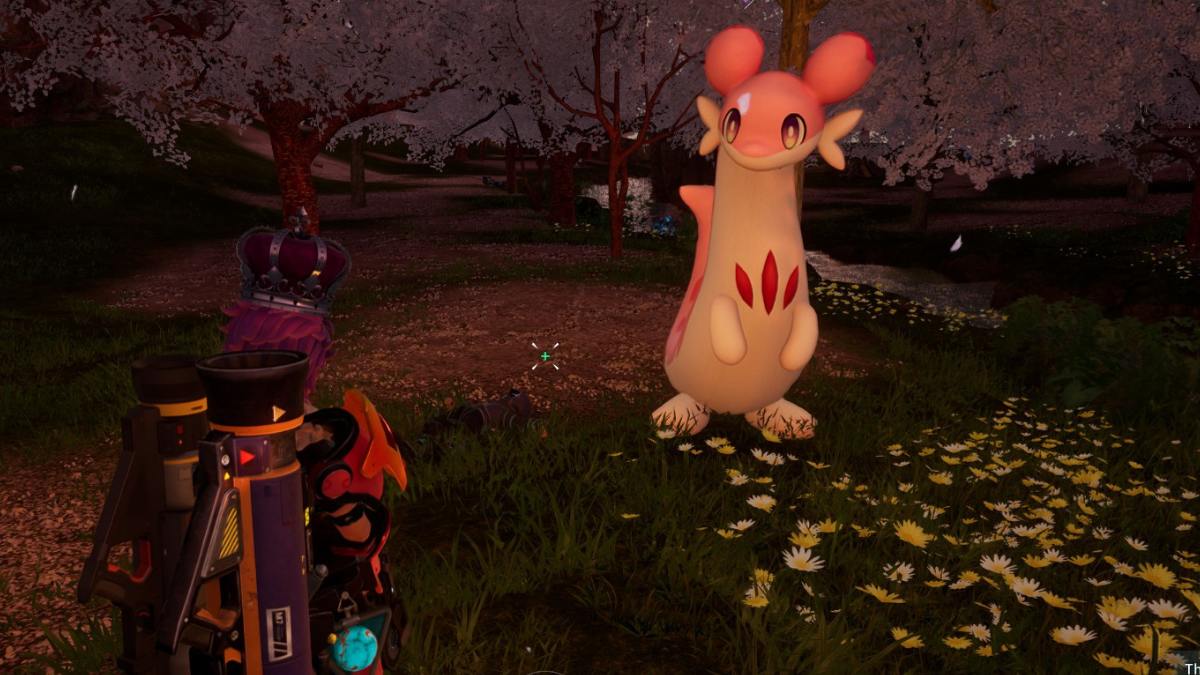 Chillet Ignis sitting in the wild in Palworld