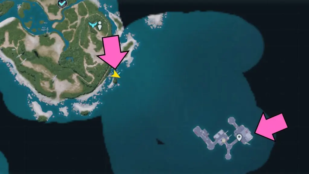 Stronghold Oil Rig on the map in Palworld