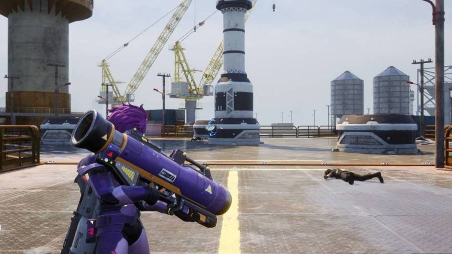 Player on the Stronghold Oil Rig in Palworld