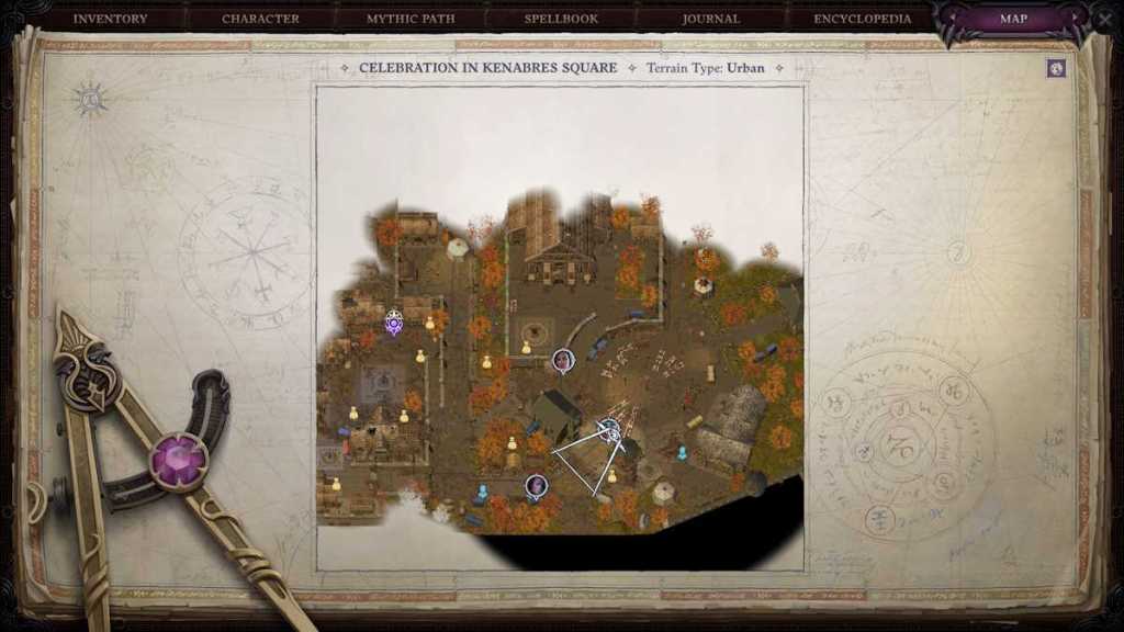 Map showing Isera's location in Pathfinder: Wrath of the Righteous - A Dance of Masks