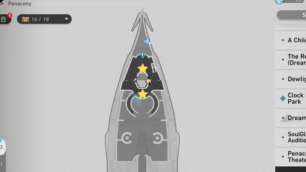 Honkai: Star Rail stars marking radiant feldspar chest sites