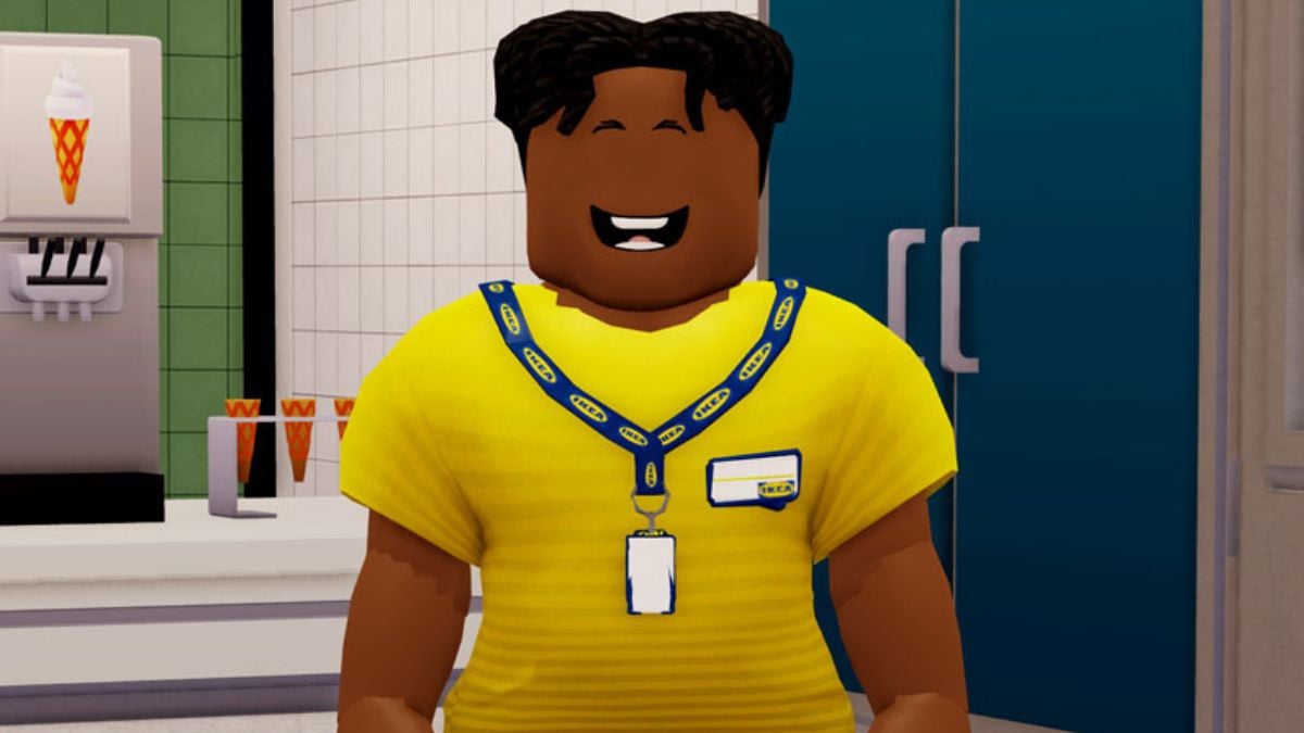 Roblox player working as a virtual store manager in IKEA