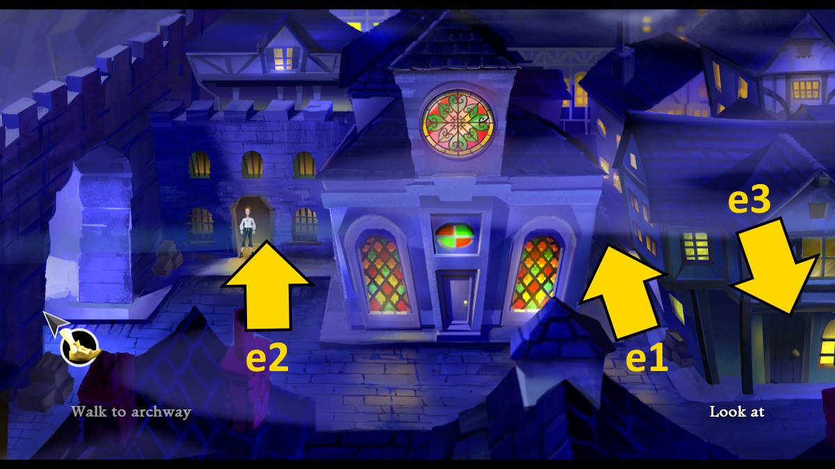 The prison, alley, and general store in The Secret of Monkey Island: Special Edition