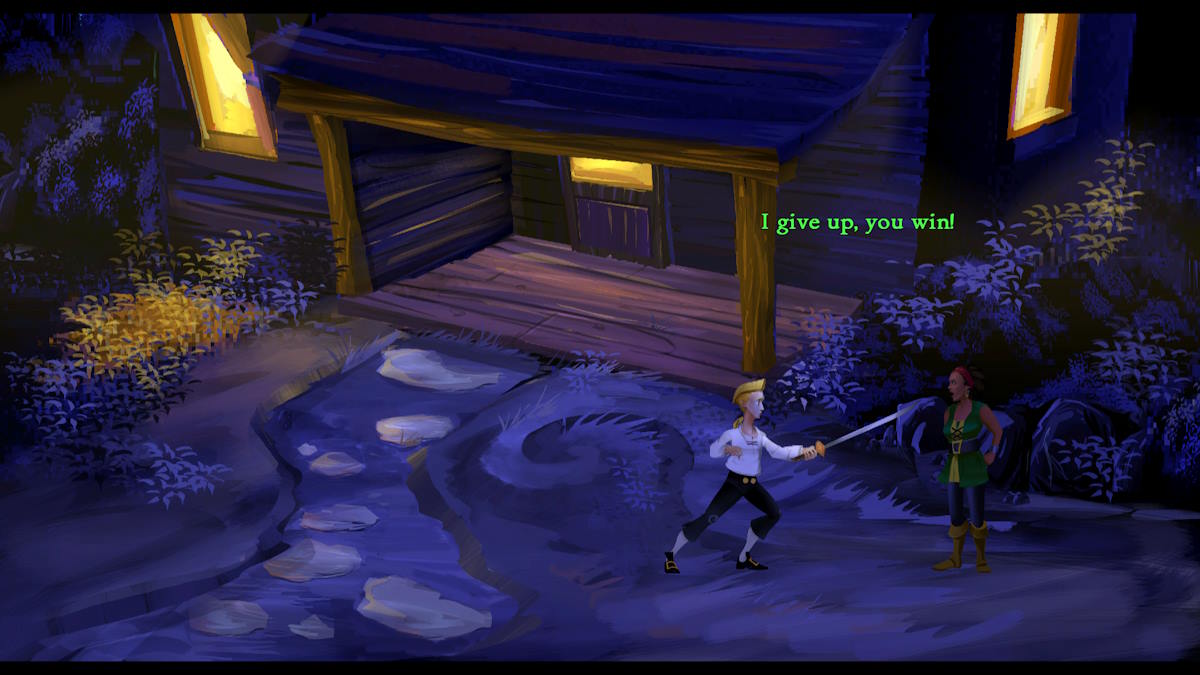 Defeating the sword master in The Secret of Monkey Island: Special Edition