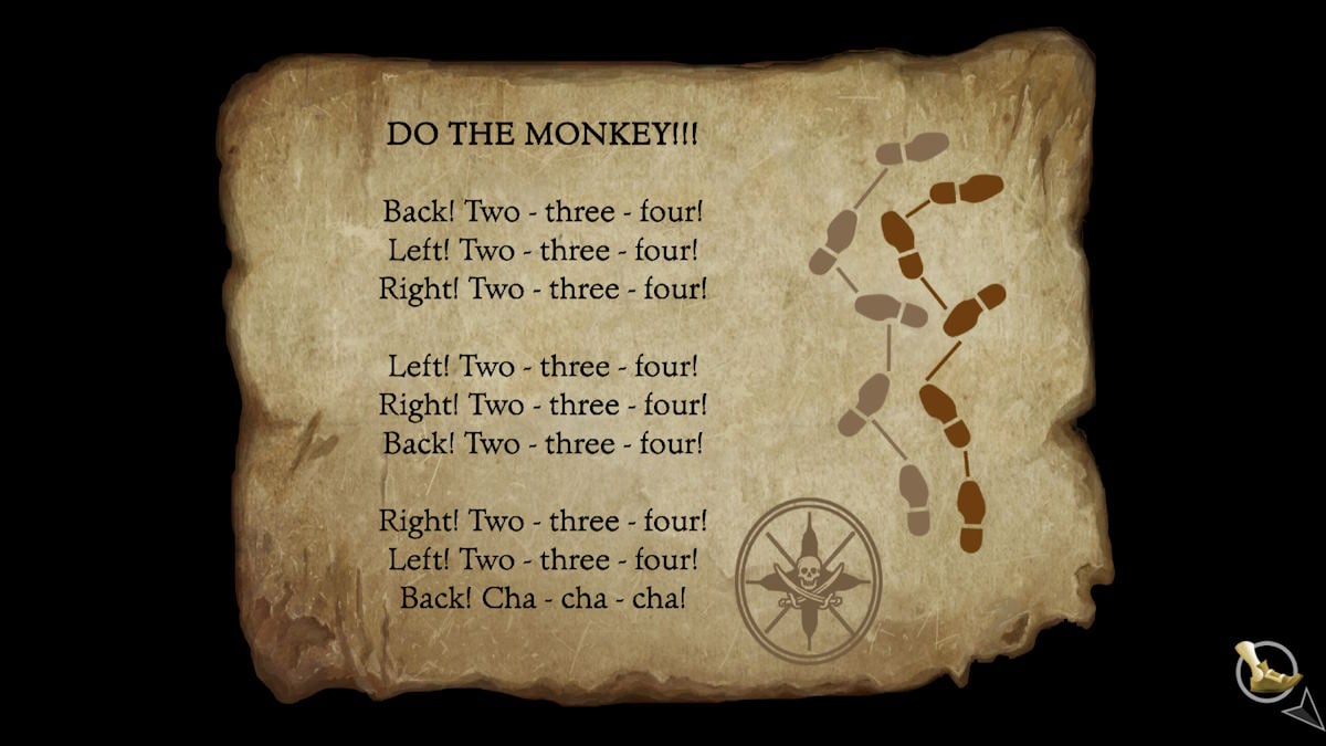 The treasure instructions in The Secret of Monkey Island: Special Edition