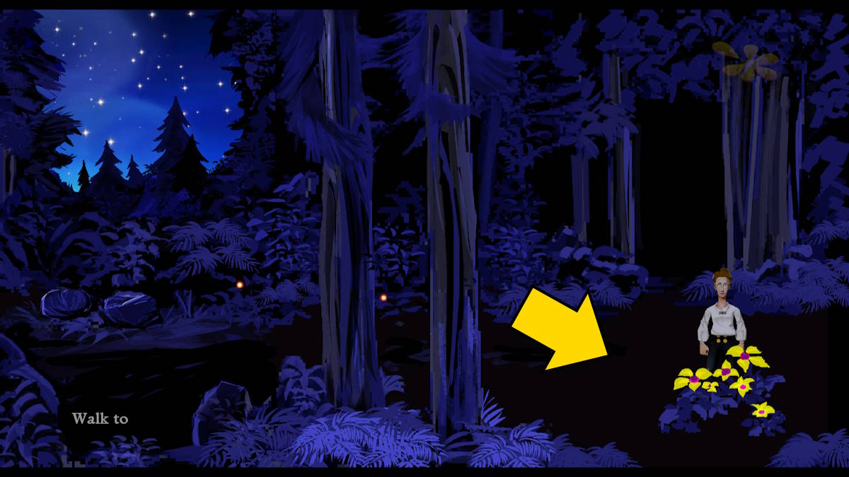 Finding the yellow flowers in The Secret of Monkey Island: Special Edition