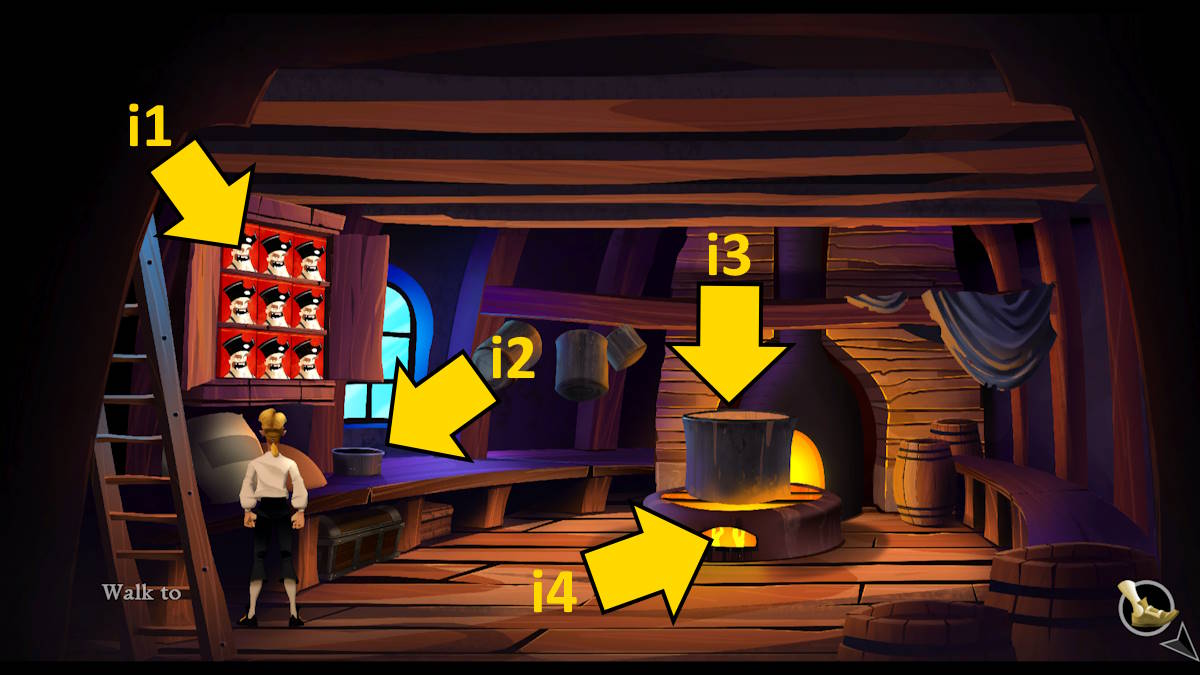 Exploring the galley in The Secret of Monkey Island: Special Edition