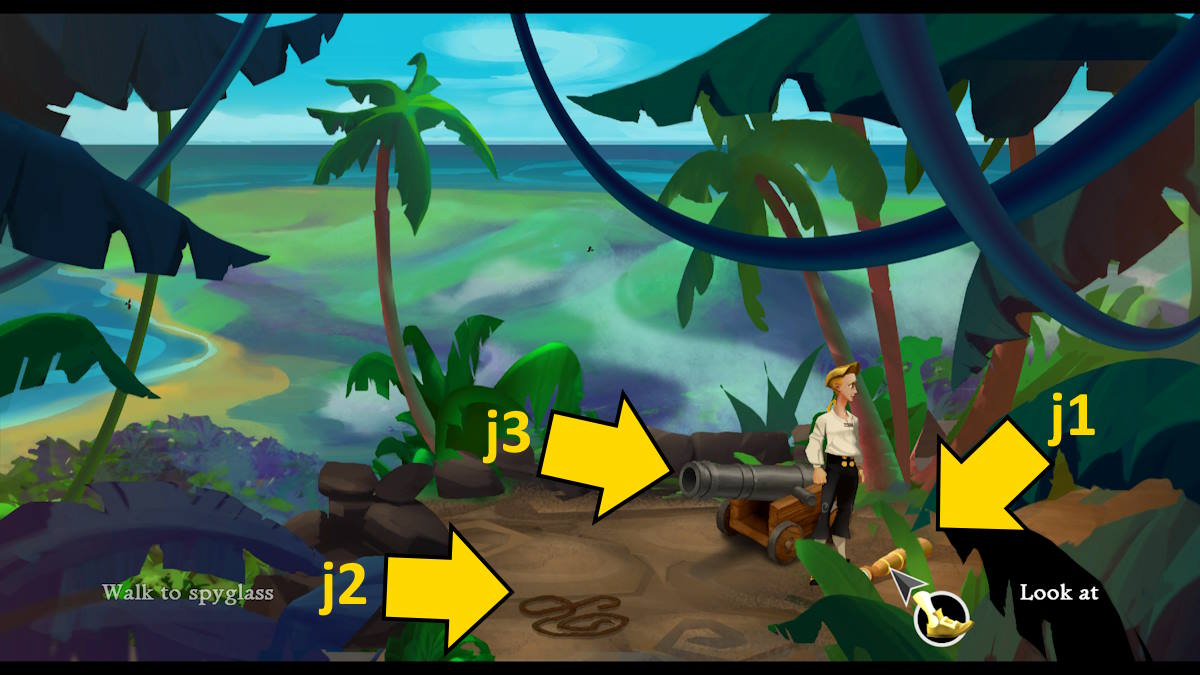 Exploring the fort in The Secret of Monkey Island: Special Edition