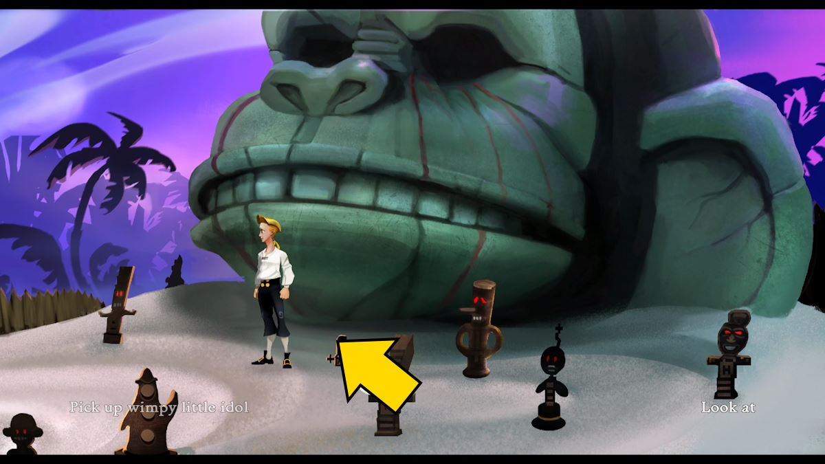 Finding the idol by the monkey's head in The Secret of Monkey Island: Special Edition