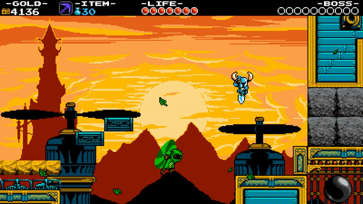 Shovel Knight digging in Shovel Knight DX
