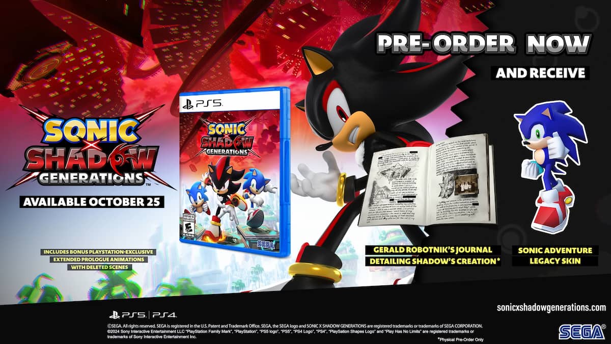 Sonic x Shadow Generations preorder bonuses
