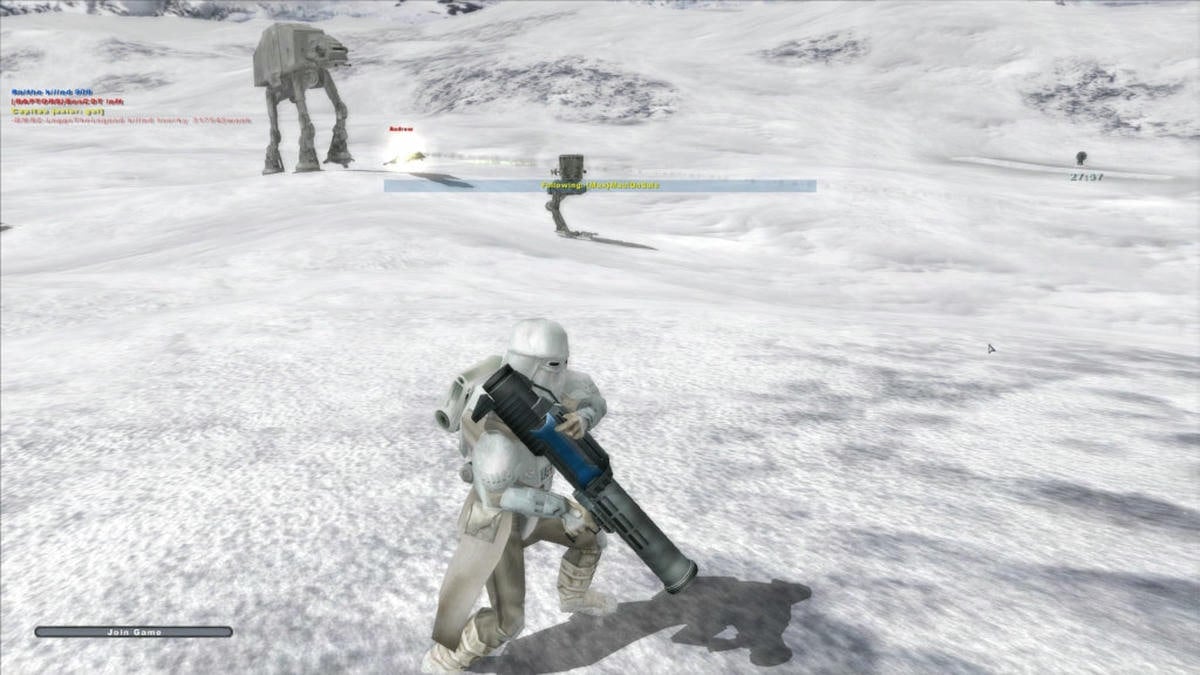 Star Wars Battlefront 2 stormtrooper holding launcher