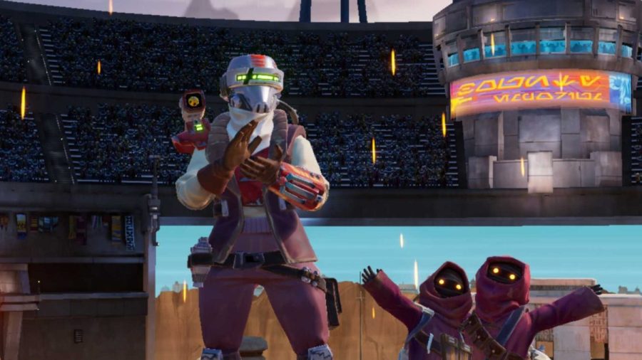 Imara Vez and Utooni cheering in Star Wars: Hunters