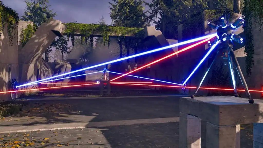 All laser connections in the Fragile Balance puzzle in the Talos Principle Road to Elysium DLC