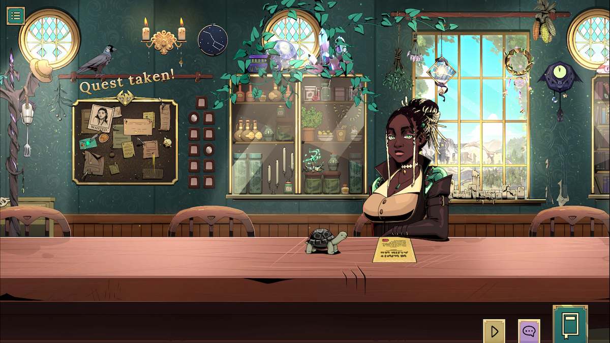 Jade taking a quest in Tavern Talk.
