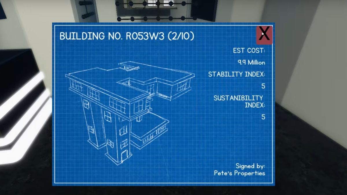 Building blueprint in Terminal Escape Room