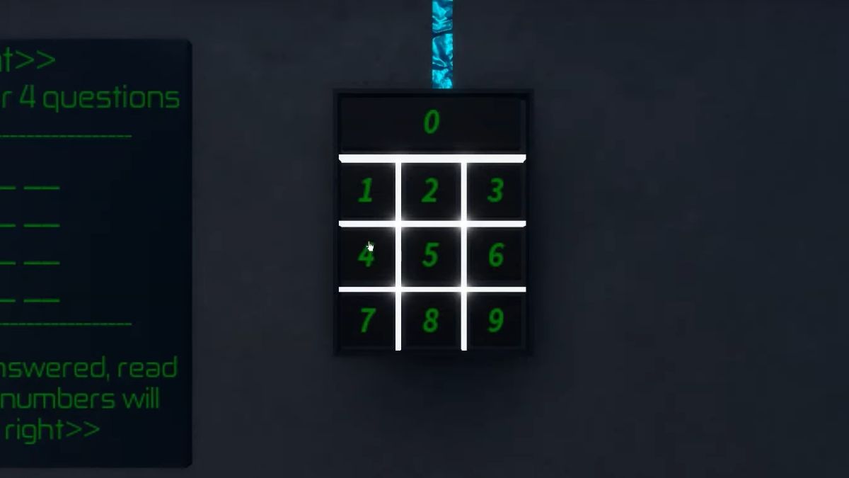 Keypad in the doll house in Terminal Escape Room