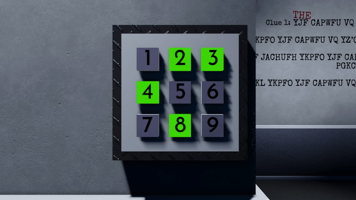 Cipher room keypad code in Terminal Escape Room