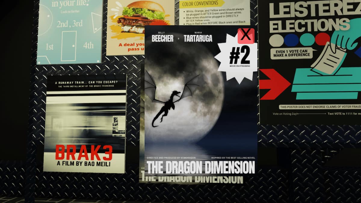 Dragon poster clue in Terminal Escape Room