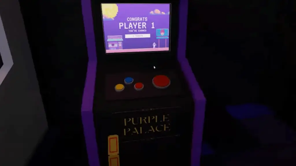 Terminal Escape Room purple arcade machine