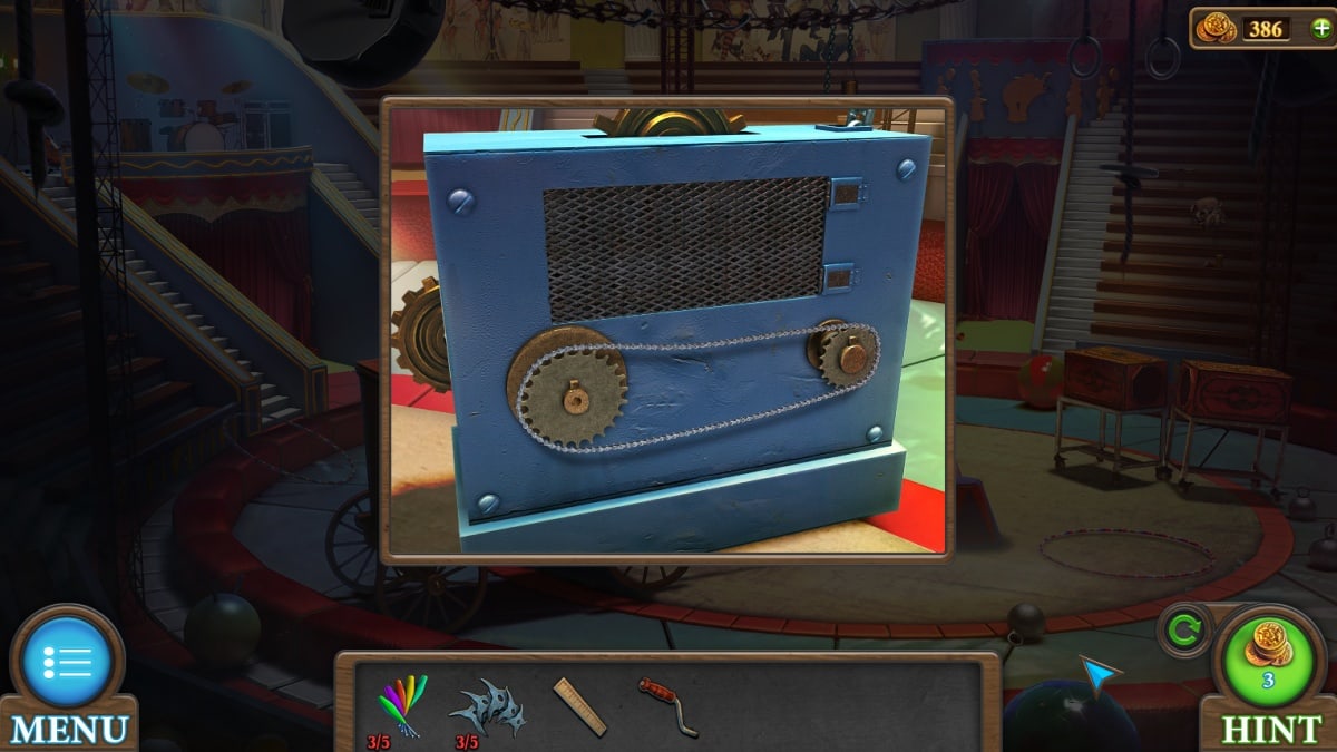 Blue device in Tricky Doors eleventh world, Circus