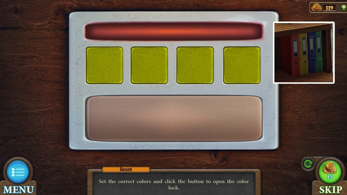 Desk colors puzzle in Tricky Doors seventh world, Hospital