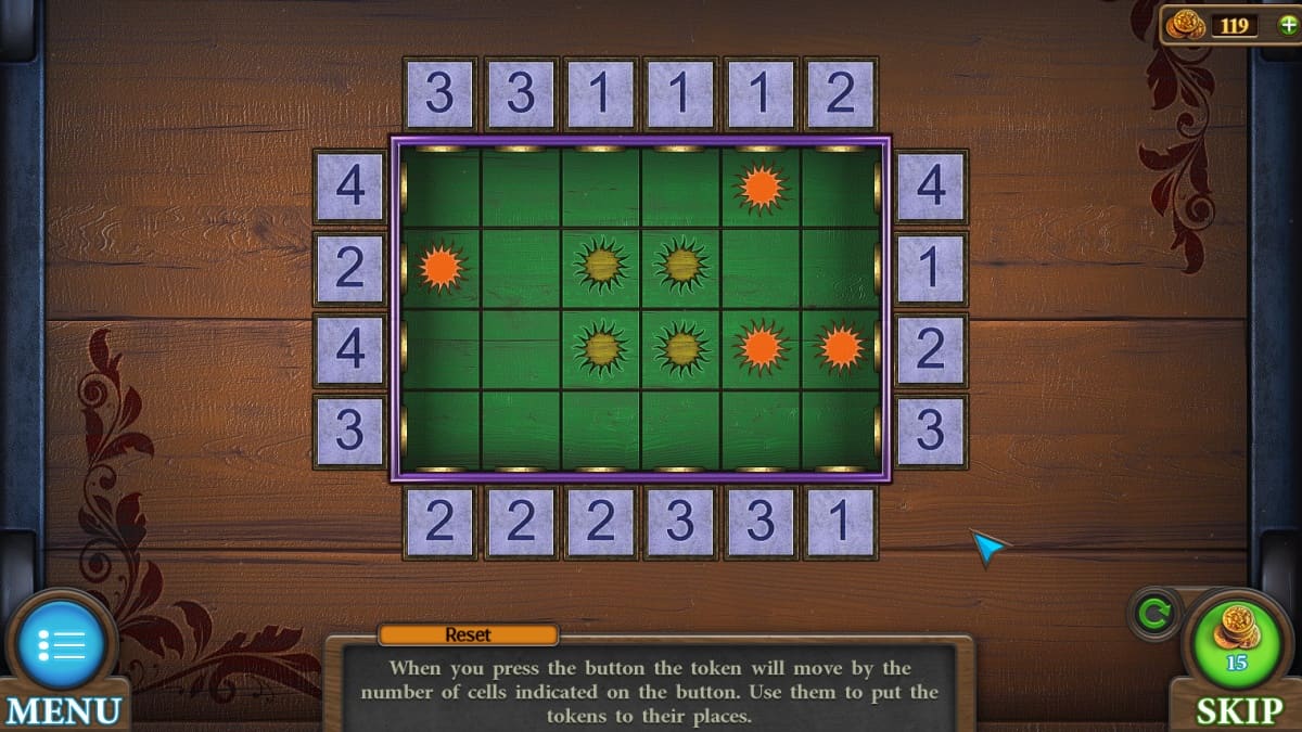 Sun cell puzzle in Tricky Doors seventh world, Hospital