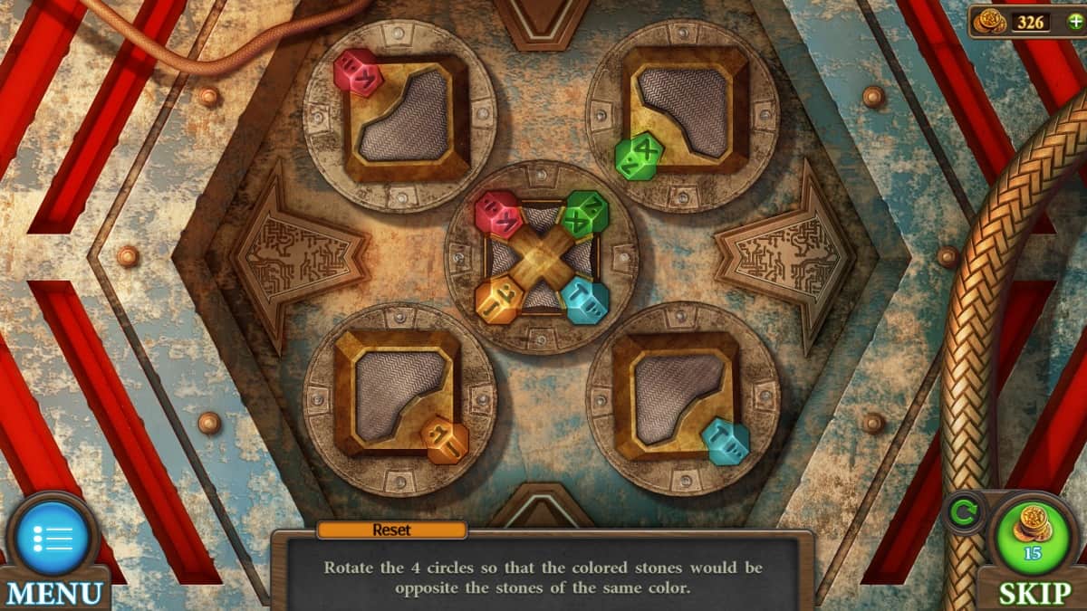 Stone circle puzzle in Tricky Doors twelfth world, Mars