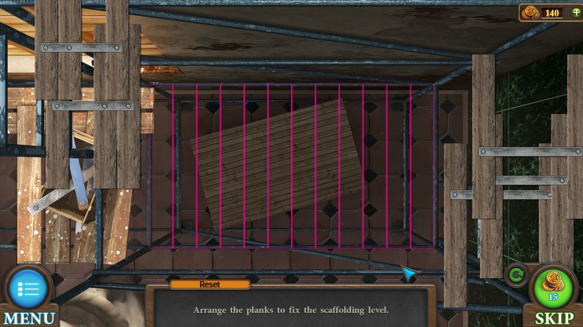 Scaffolding puzzle in Tricky Doors sixth world, Museum
