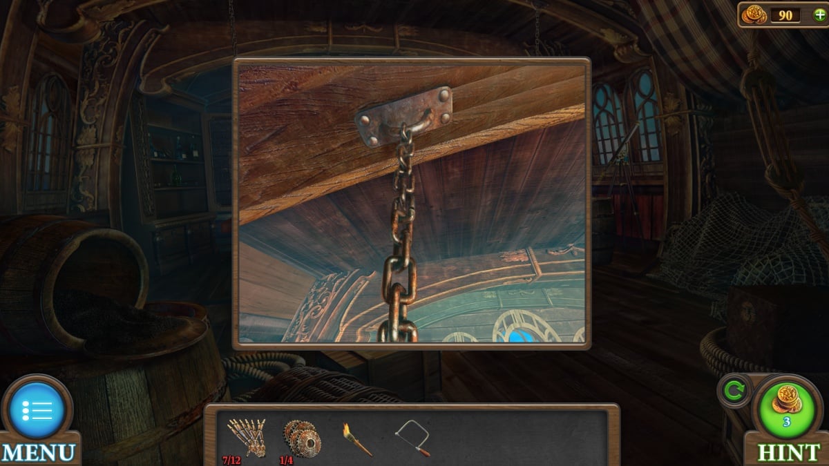 Hanging chain in Tricky Doors sixteenth world, Ship