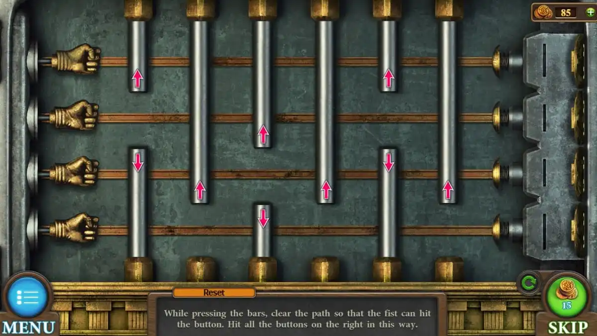 Punch lock puzzle in Tricky Doors eighth world, Theater