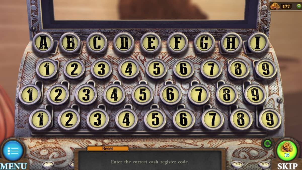 Cash register puzzle in Tricky Doors fifteenth world, Wild West