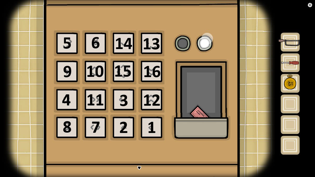 The 16-button ticket machine puzzle in Underground Blossom