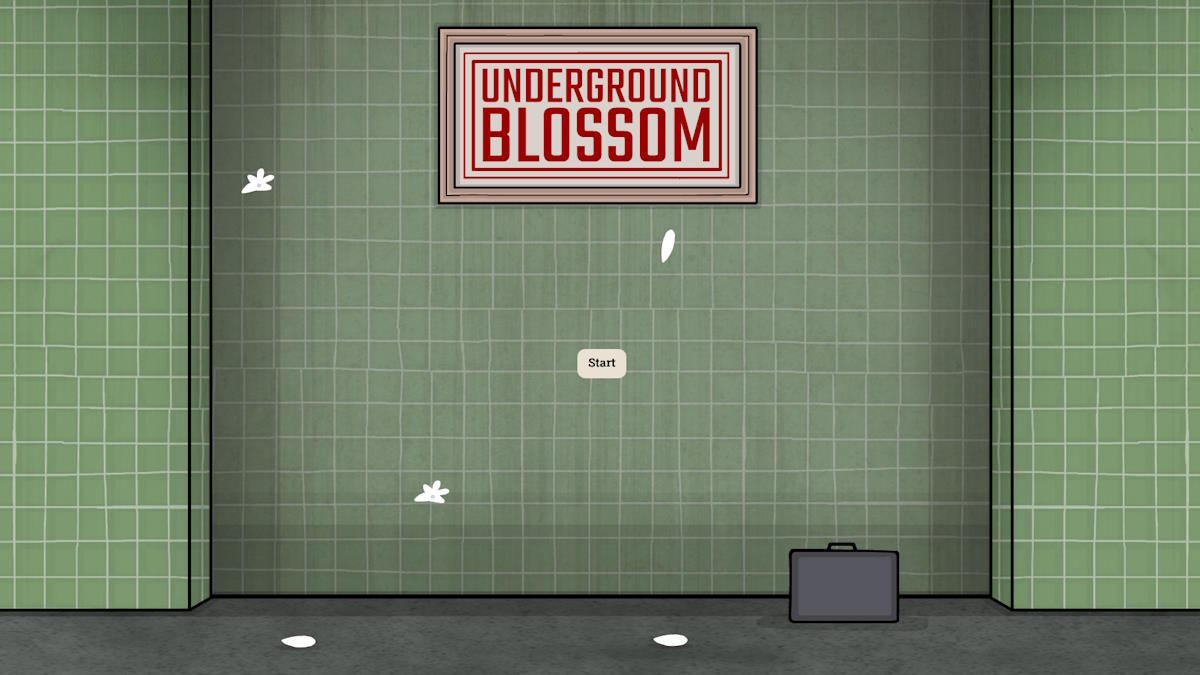 The opening train platform screen of Underground Blossom