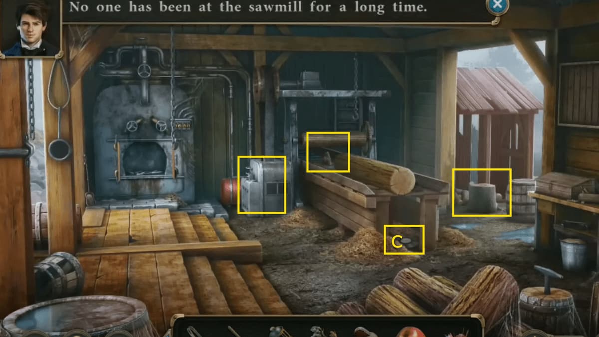 Sawmill first time points of interest in Mystery Detective Adventure