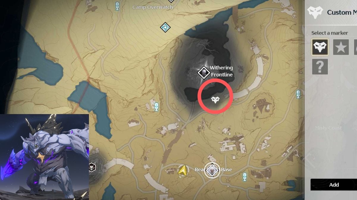 Wuthering Waves Chasm Guardian location on the map
