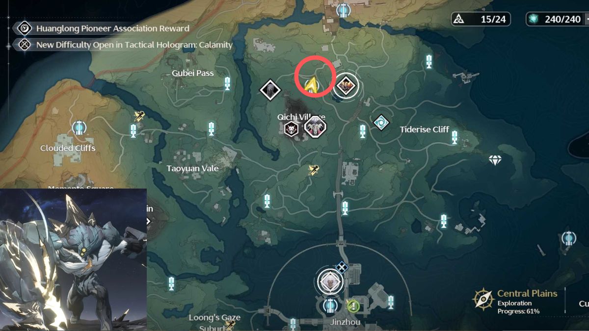 Wuthering Waves Rocksteady Guardian location on the map
