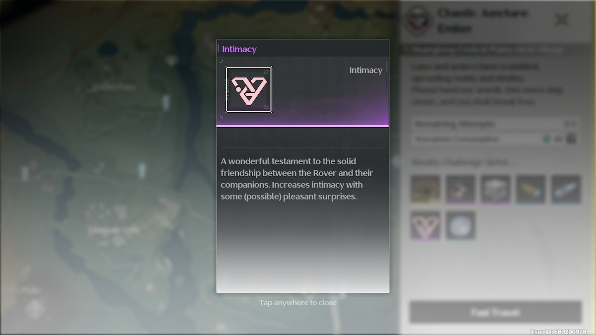 The explanation of intimacy points in Wuthering Waves.