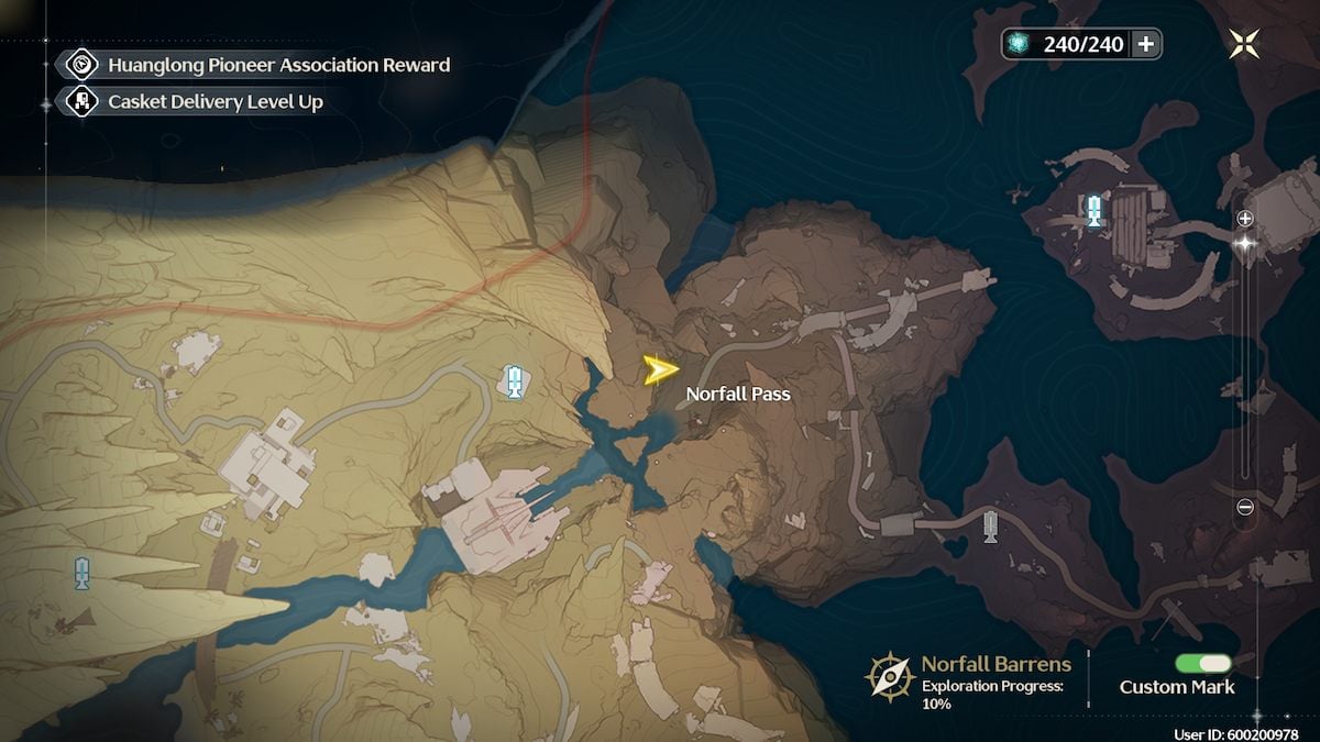 The map location of the Warblade scenery in Wuthering Waves.