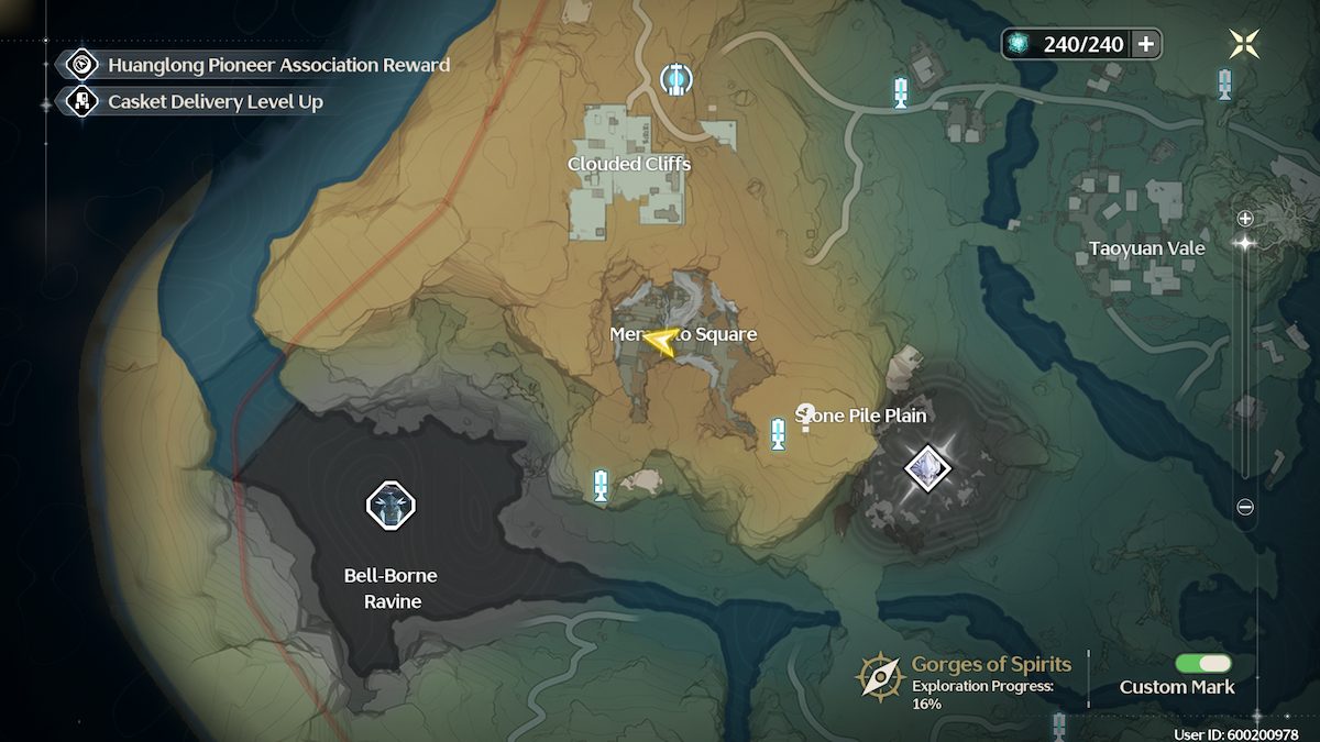The map location of Sentinel's Statue scenery in Wuthering Waves. 