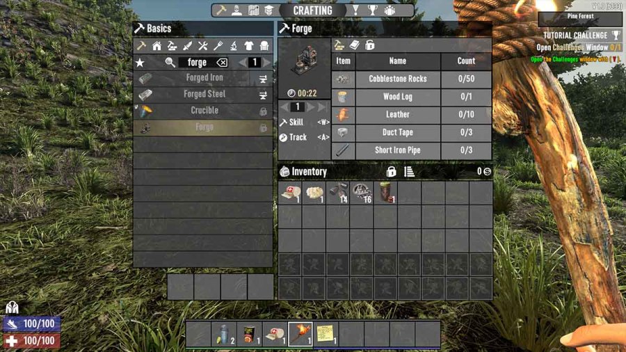 7 Days To Die crafting menu forge