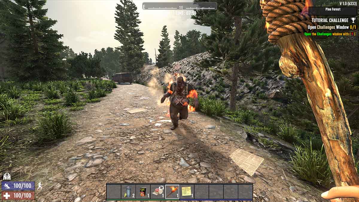 7 Days to Die zombie running towards player