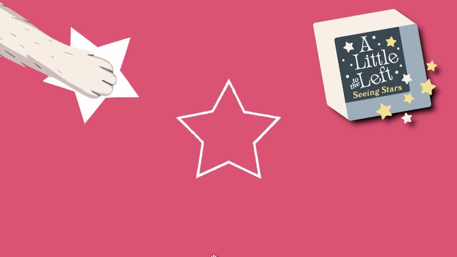 A cat paw grabbing a puzzle piece in A Little to the Left Seeing Stars.