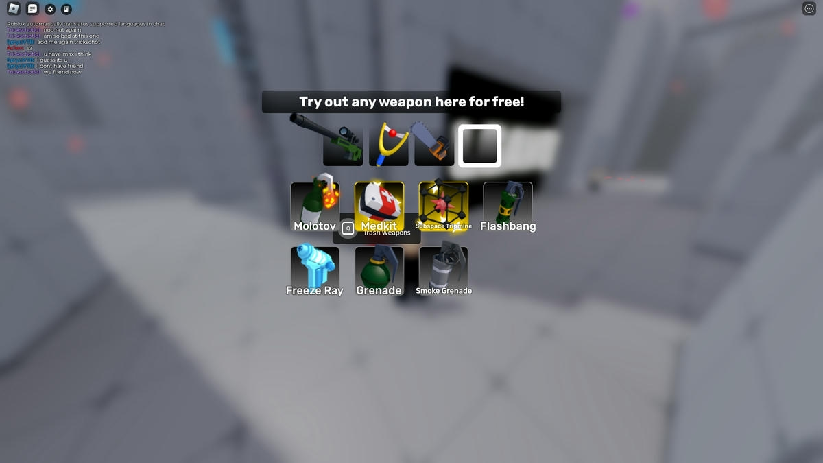 Showcase of all utility  weapons in Roblox Rivals