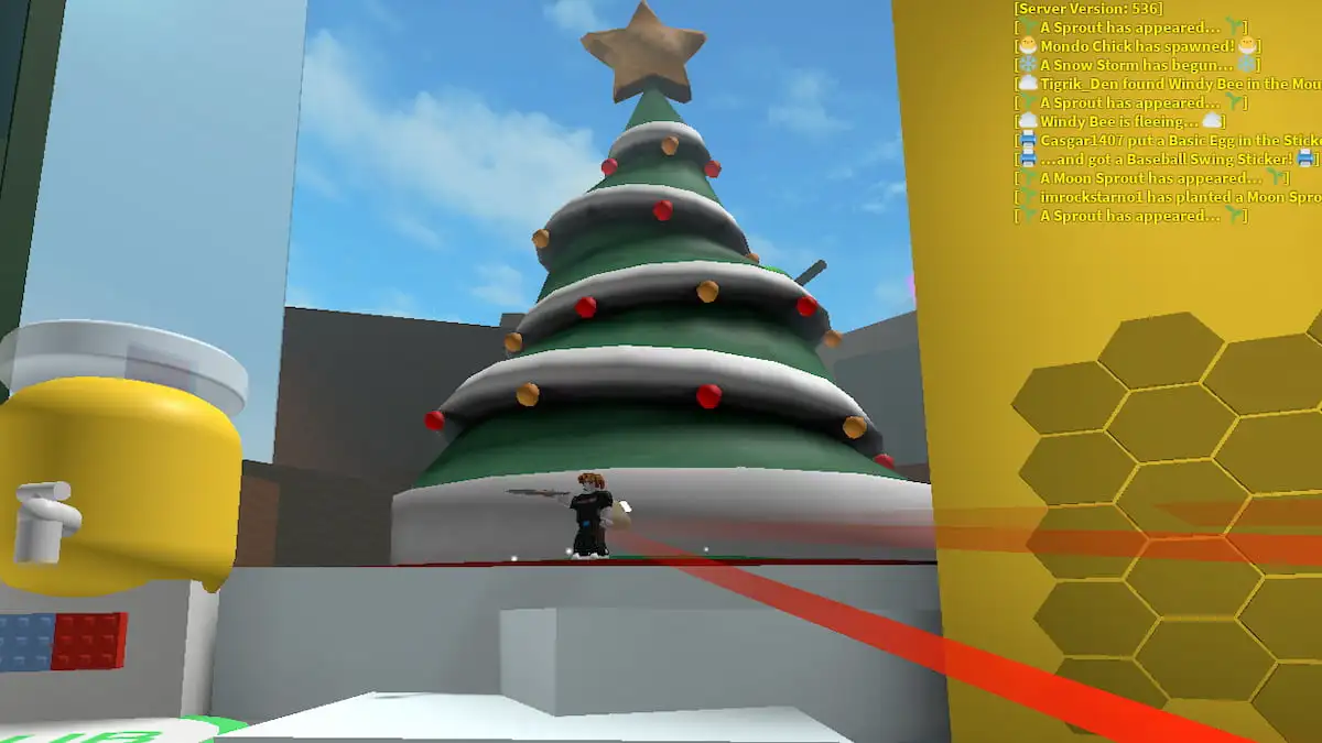 The Christmas Tree in Bee Swarm Simulator